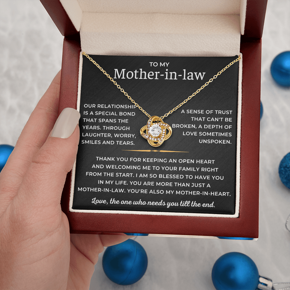 To My Mother-in-law - You're Also My Mother-in-heart - Love Knot Necklace