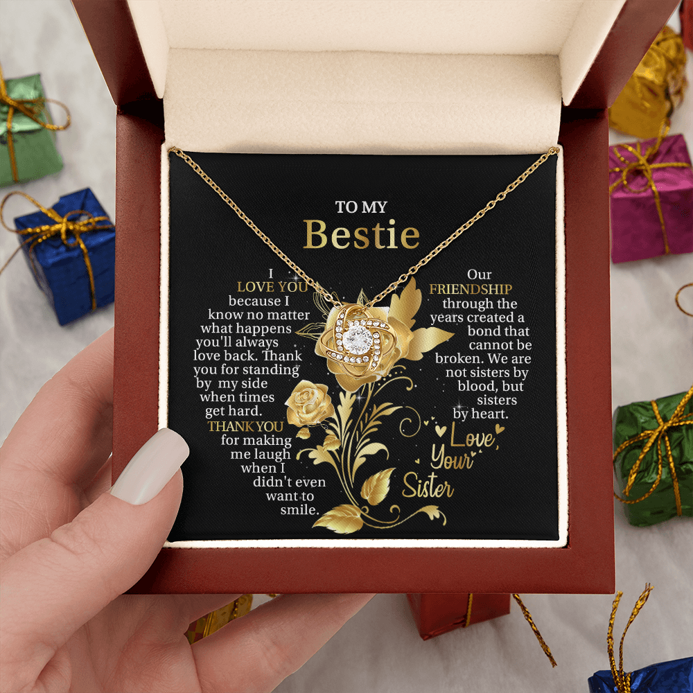 To My Bestie - Thank You For Making Me Laugh When I Didn't Even Want To Smile - Love Knot Necklace