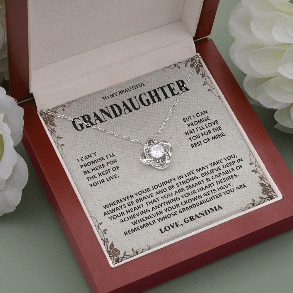 To My Beautiful Granddaughter - Love You Always And Forever - Love Knot Necklace