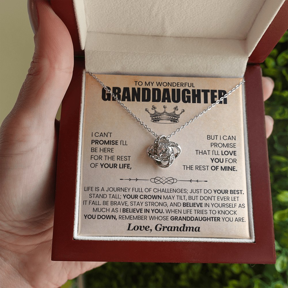 To My Wonderful Granddaughter - I Can Promise That I'll Love You For The Rest Of Mine - Love Knot Necklace