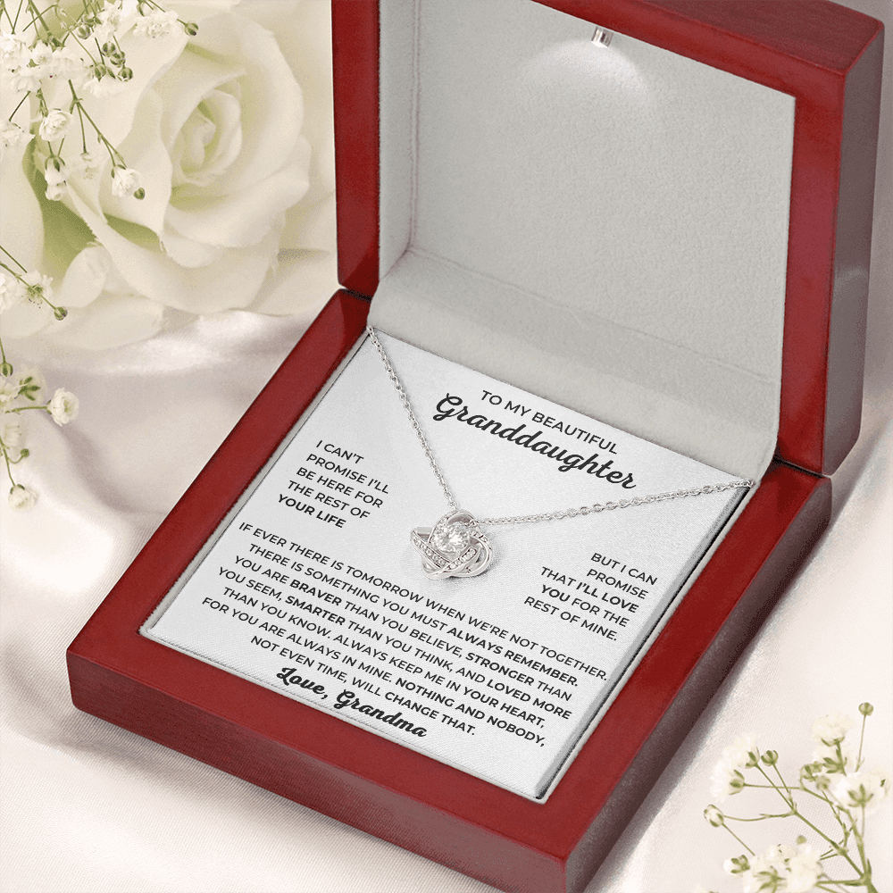 To My Beautiful Granddaughter - I Can Promise That I'll Love You For The Rest Of Mine - Love Knot Necklace