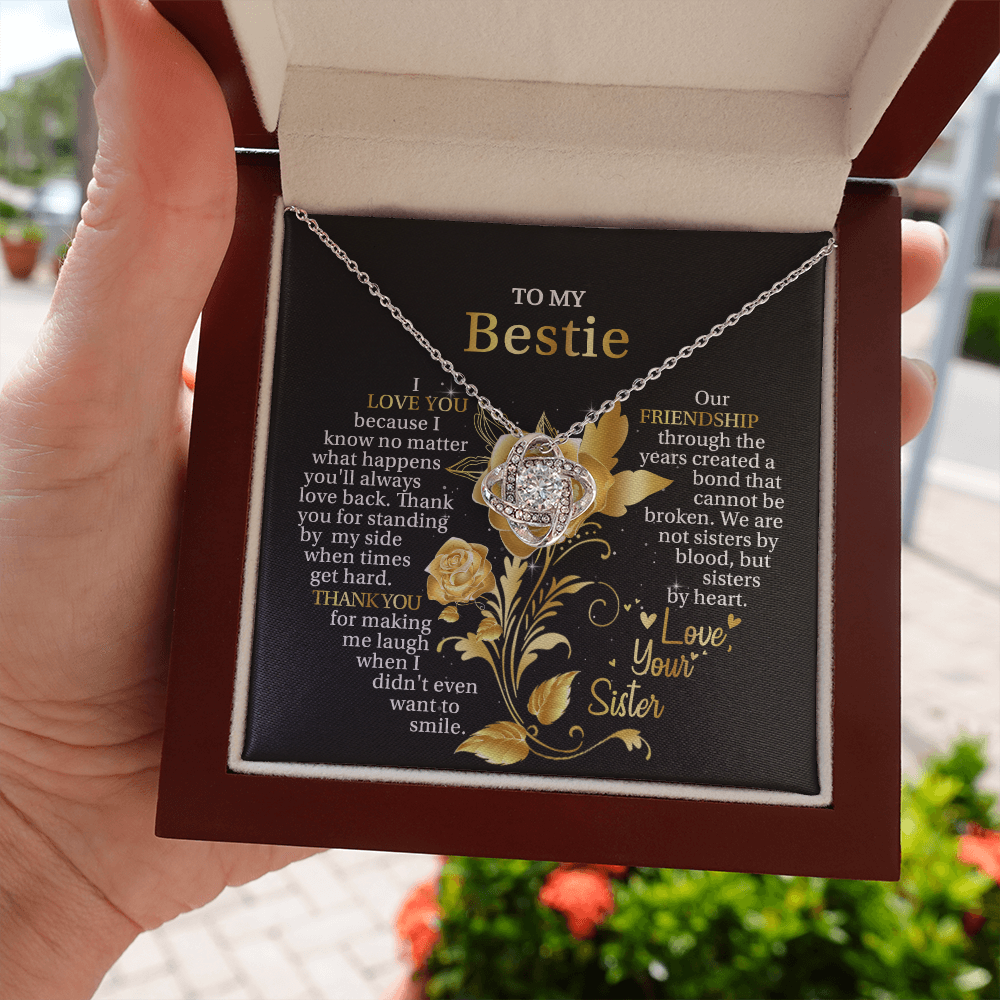 To My Bestie - Thank You For Making Me Laugh When I Didn't Even Want To Smile - Love Knot Necklace