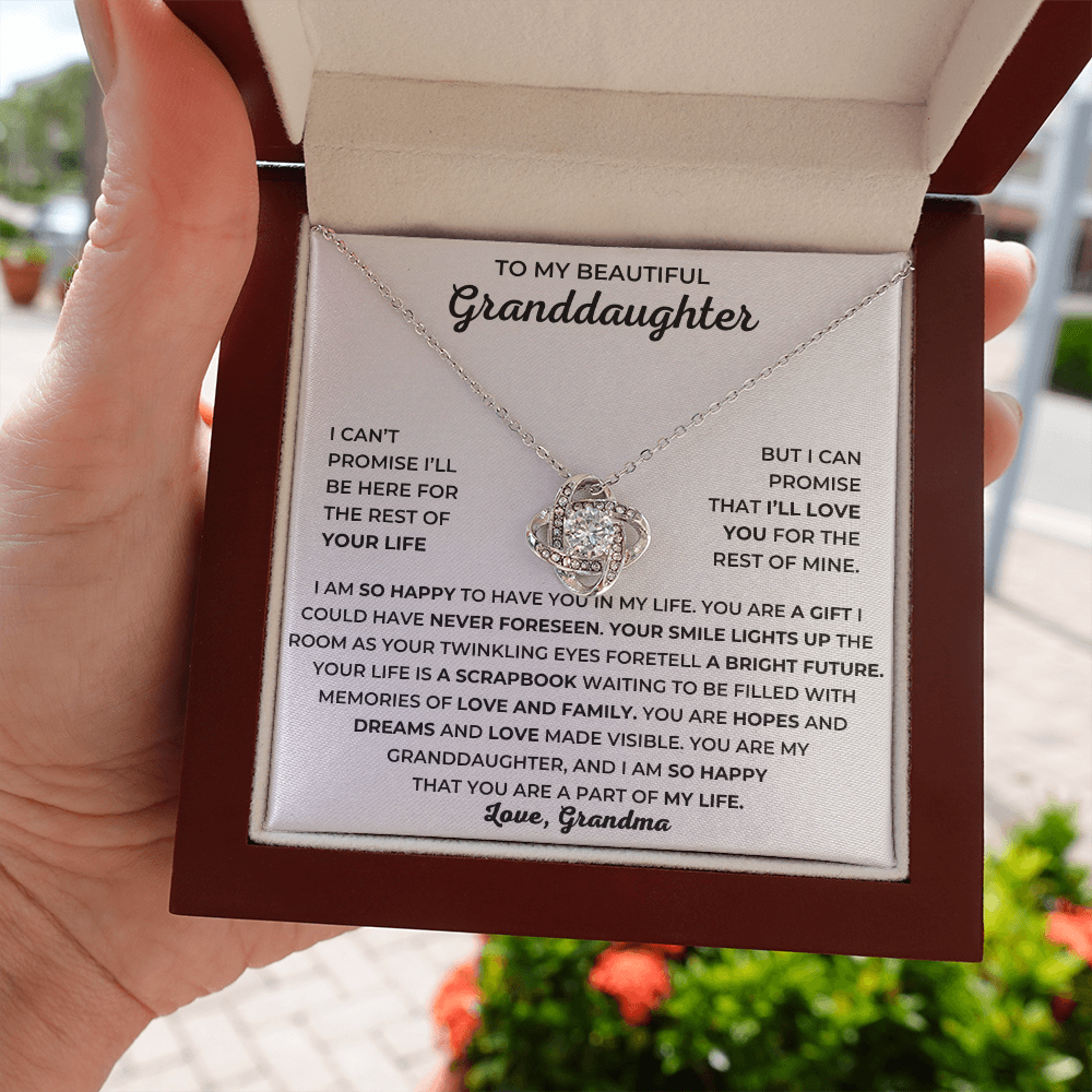 To My Beautiful Granddaughter - I Am So Happy That You Are A Part Of My Life - Love Knot Necklace