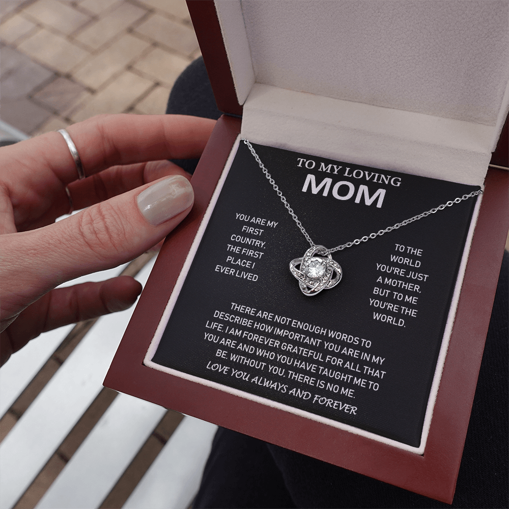 To My Loving Mom - Love You Always And Forever - Love Knot Necklace