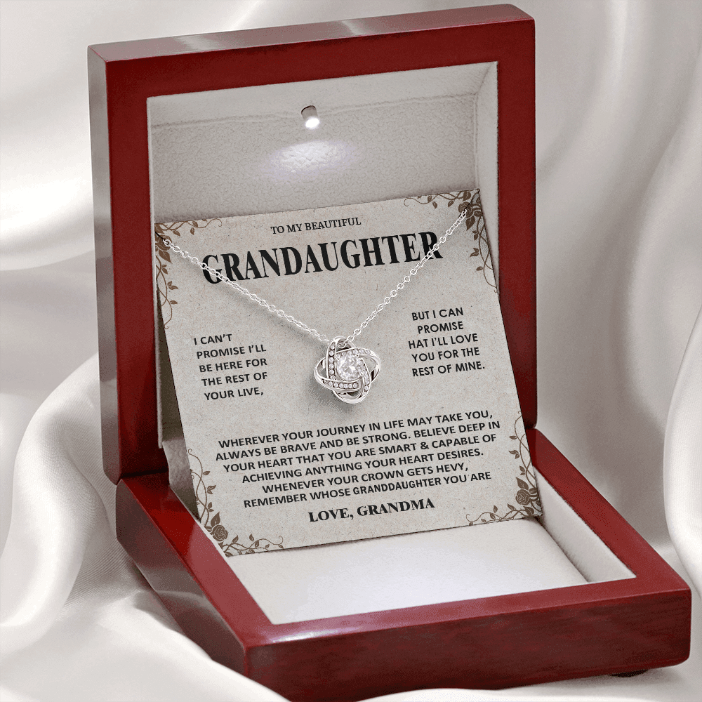 To My Beautiful Granddaughter - Love You Always And Forever - Love Knot Necklace