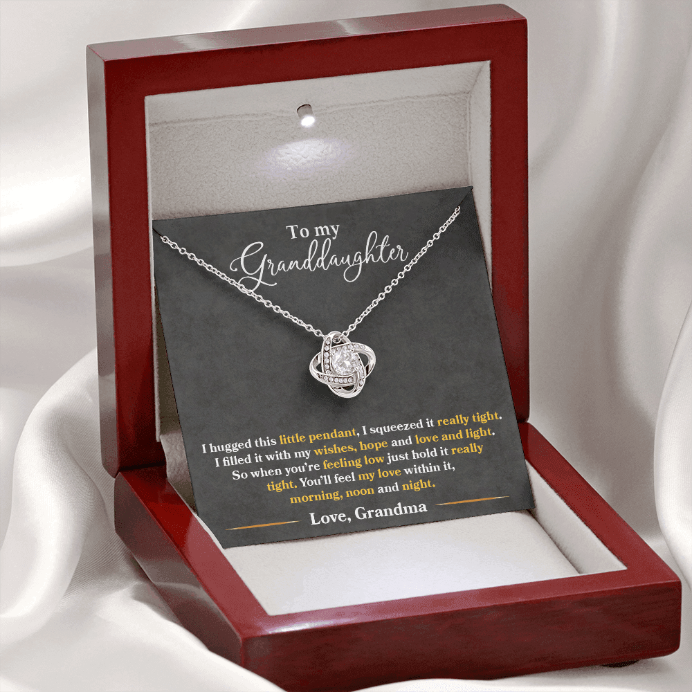 To My Granddaughter - I Love You Always And Forever - Love Knot Necklace