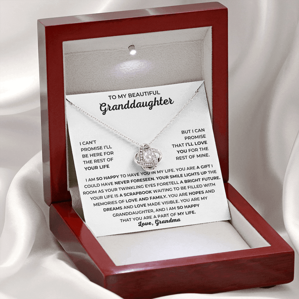 To My Beautiful Granddaughter - I Am So Happy That You Are A Part Of My Life - Love Knot Necklace