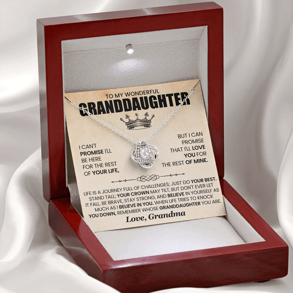 To My Wonderful Granddaughter - I Can Promise That I'll Love You For The Rest Of Mine - Love Knot Necklace
