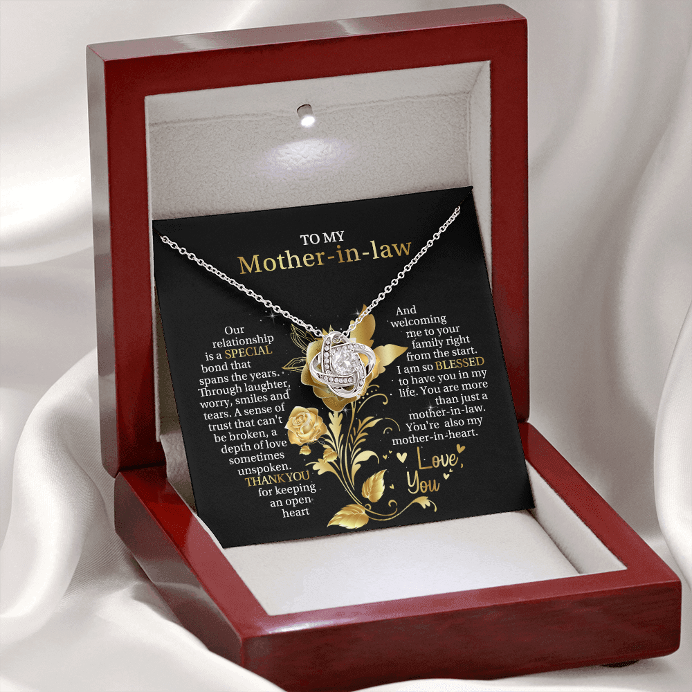 To My Mother-in-law - You're Also My Mother-in-heart - Love Knot Necklace