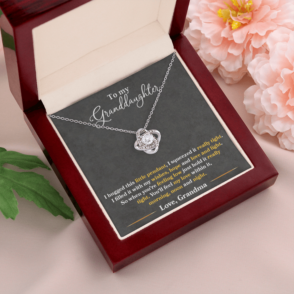 To My Granddaughter - I Love You Always And Forever - Love Knot Necklace