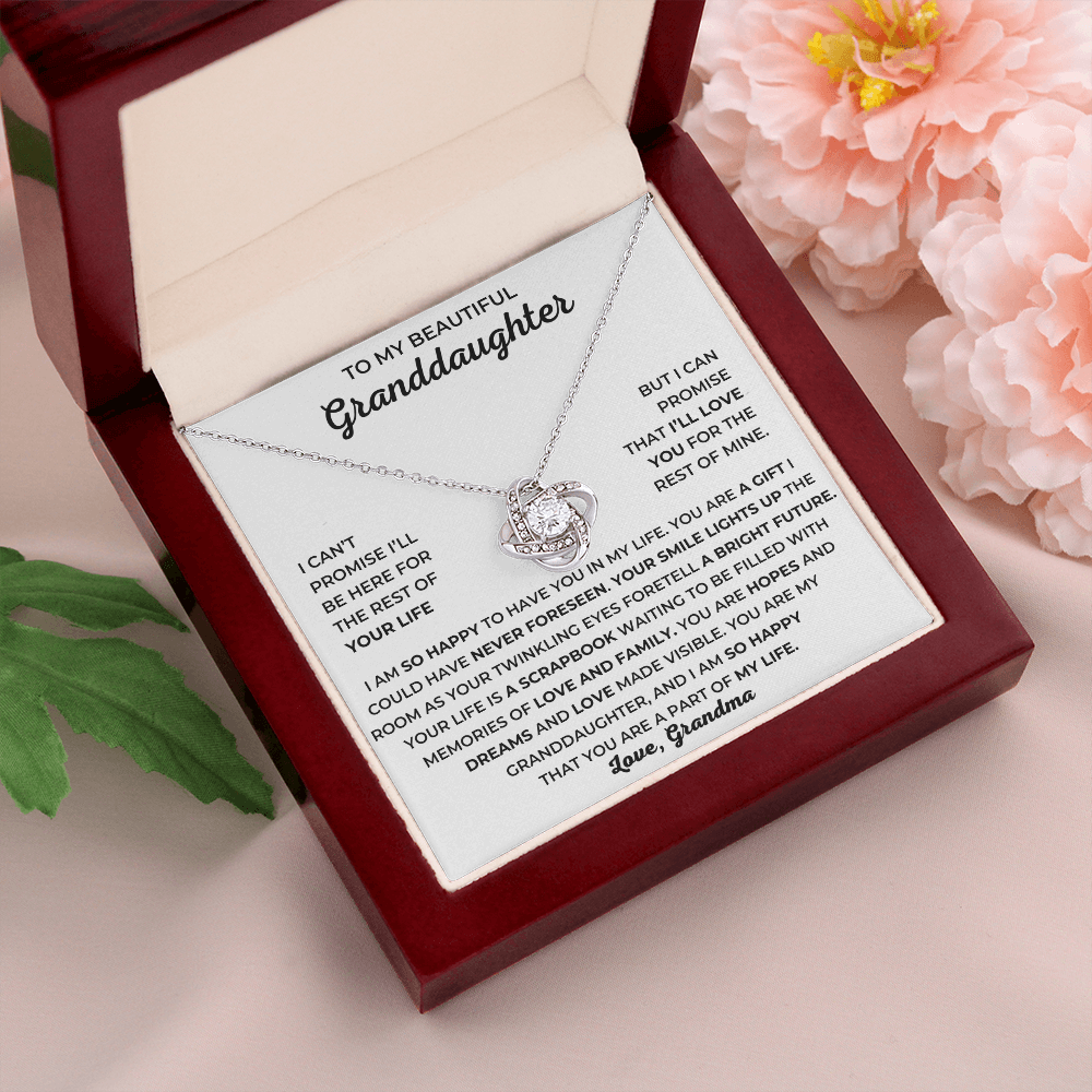 To My Beautiful Granddaughter - I Am So Happy That You Are A Part Of My Life - Love Knot Necklace