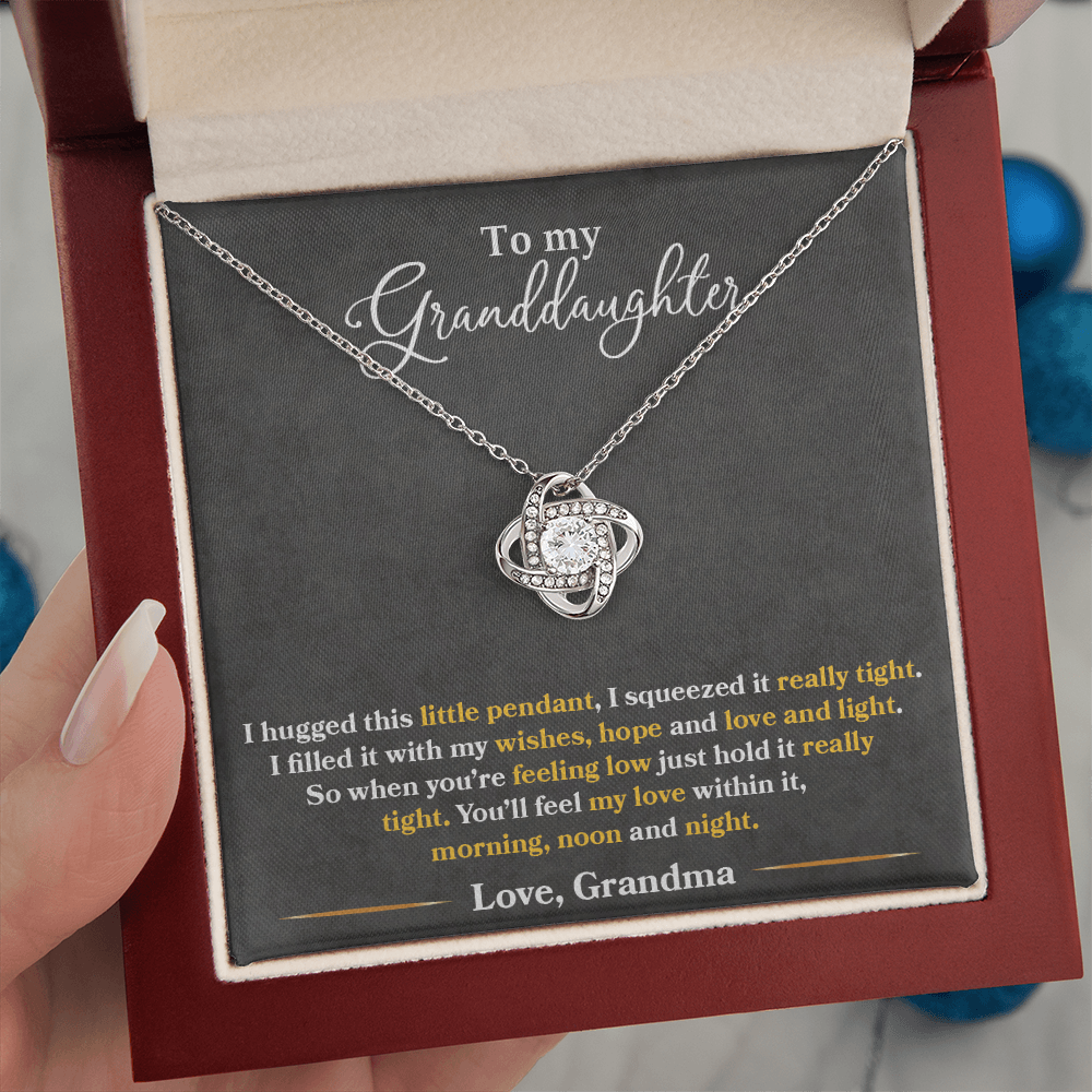 To My Granddaughter - I Love You Always And Forever - Love Knot Necklace
