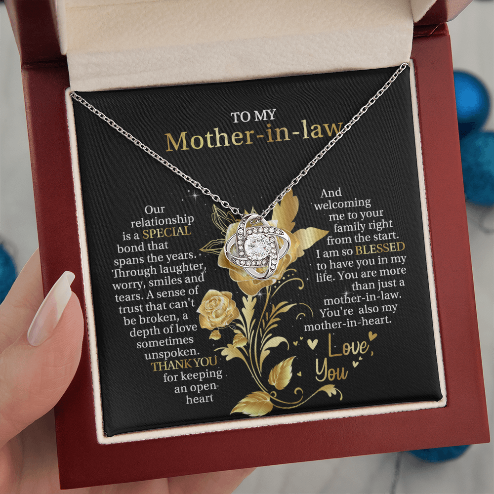 To My Mother-in-law - You're Also My Mother-in-heart - Love Knot Necklace