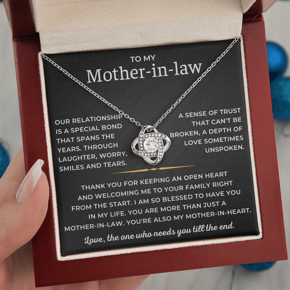 To My Mother-in-law - You're Also My Mother-in-heart - Love Knot Necklace