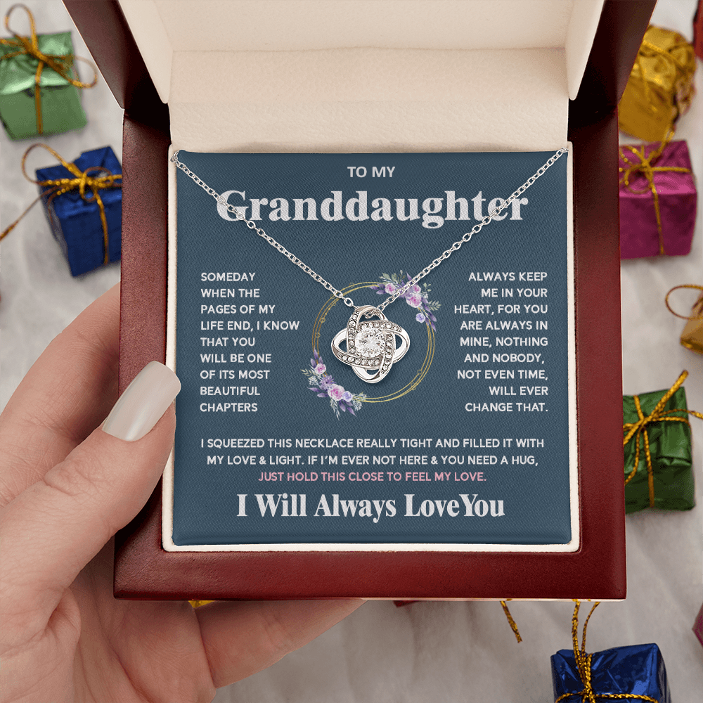 To My Granddaughter - I Will Always Love You - Love Knot Necklace