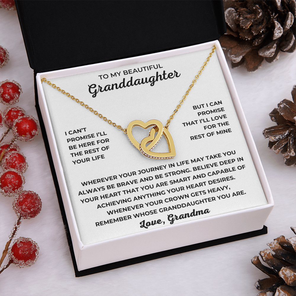 To My Granddaughter - I Can Promise That I'll Love For The Rest Of Mine - Interlocking Hearts Necklace