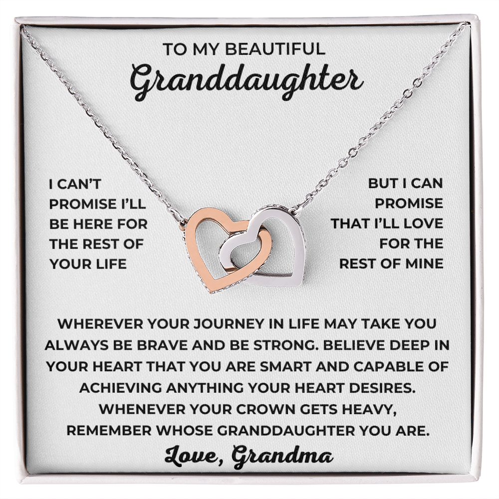 To My Granddaughter - I Can Promise That I'll Love For The Rest Of Mine - Interlocking Hearts Necklace