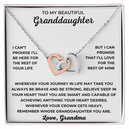 To My Granddaughter - I Can Promise That I'll Love For The Rest Of Mine - Interlocking Hearts Necklace