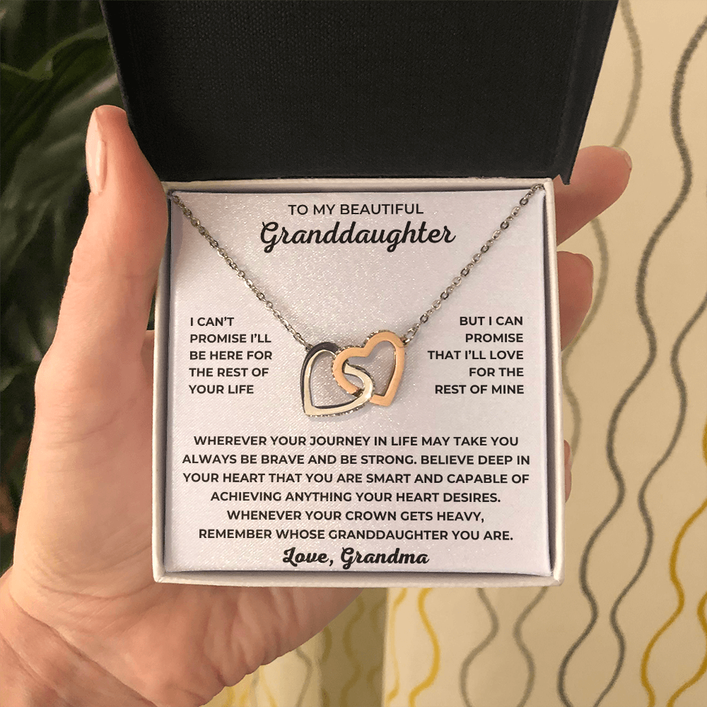 To My Granddaughter - I Can Promise That I'll Love For The Rest Of Mine - Interlocking Hearts Necklace