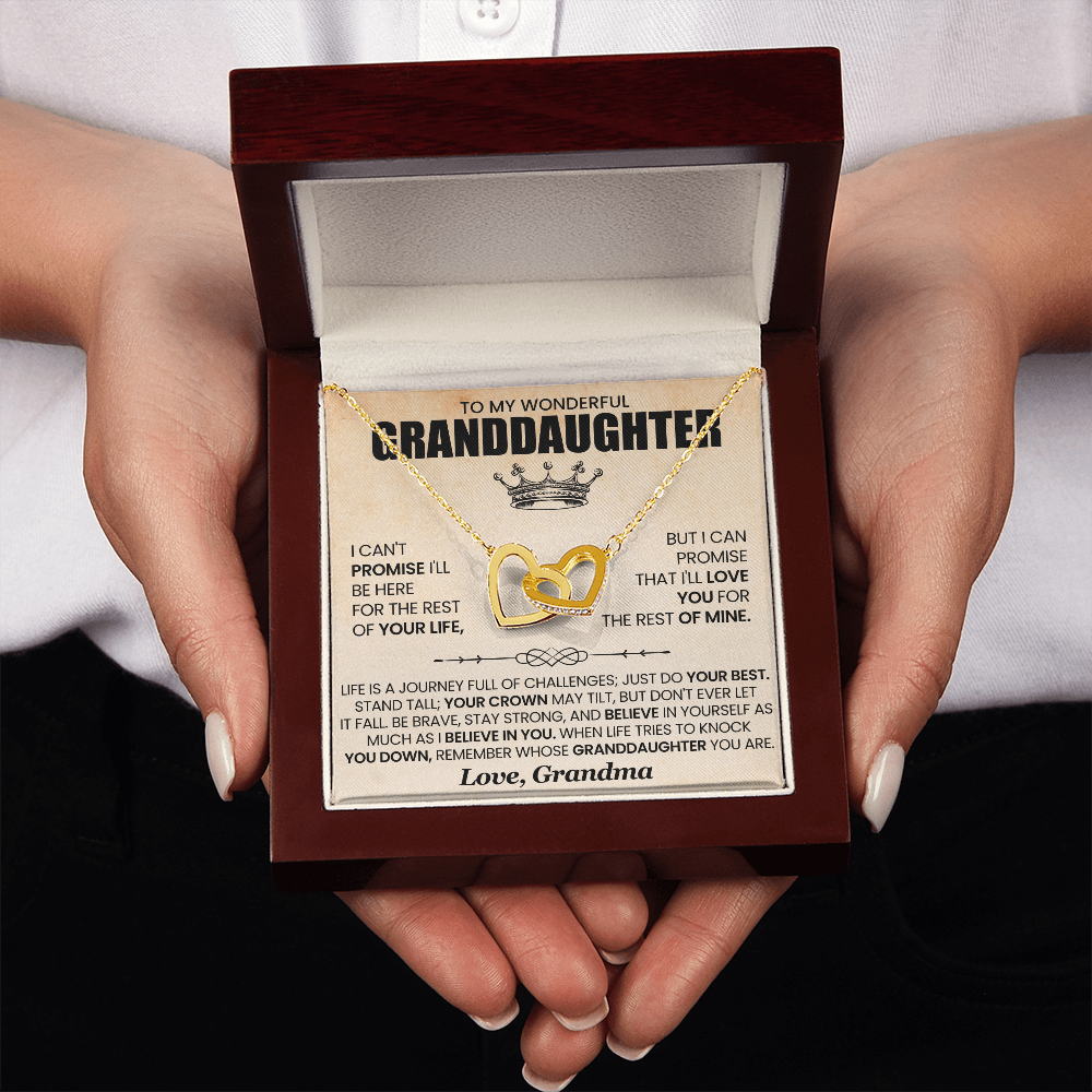 To My Wonderful Granddaughter - I Can Promise That I'll Love You For The Rest Of Mine - Interlocking Hearts Necklace