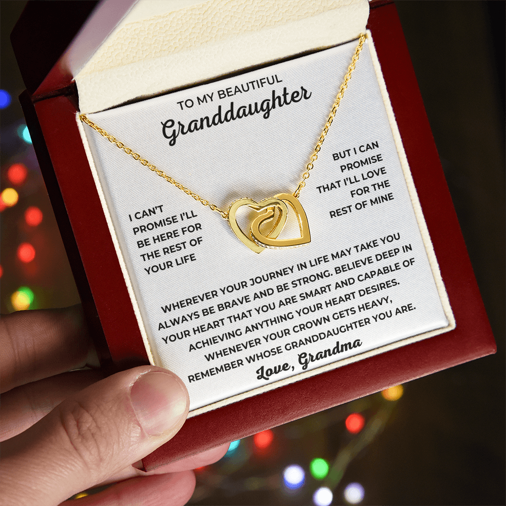 To My Granddaughter - I Can Promise That I'll Love For The Rest Of Mine - Interlocking Hearts Necklace