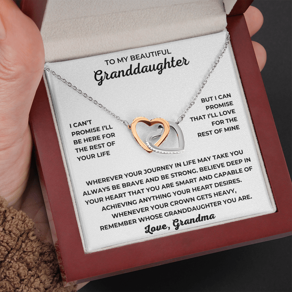 To My Granddaughter - I Can Promise That I'll Love For The Rest Of Mine - Interlocking Hearts Necklace
