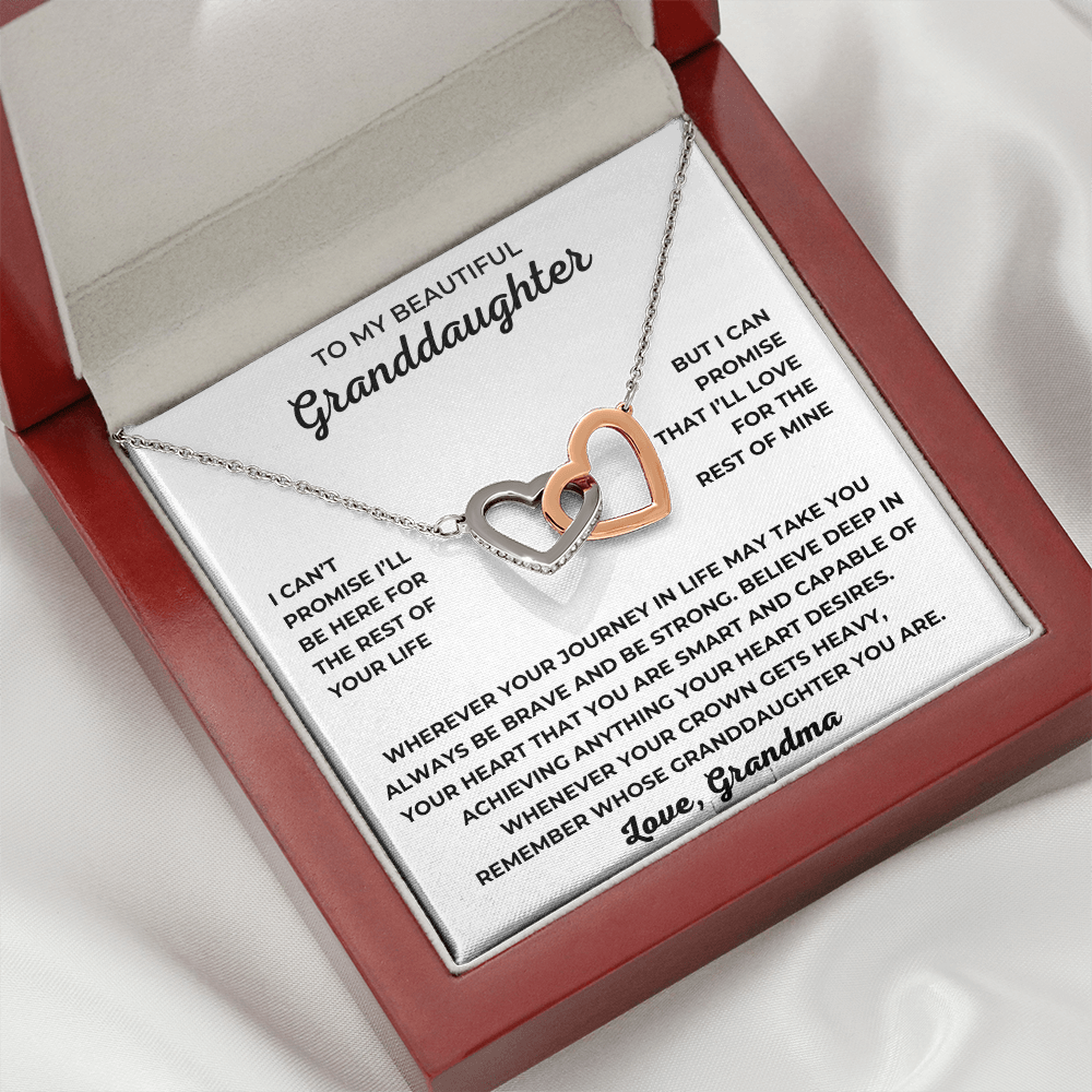 To My Granddaughter - I Can Promise That I'll Love For The Rest Of Mine - Interlocking Hearts Necklace